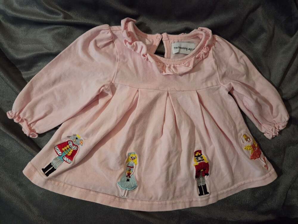 The Smocking Jays Nutcracker  0-3M Pink